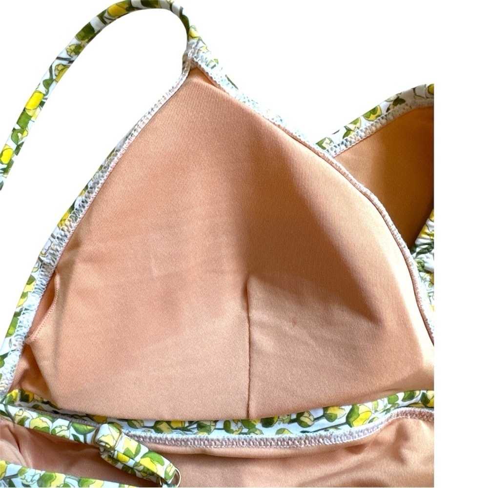J Crew Plunge one-piece swimsuit in Liberty Eliza's Yellow fabric NWT Size 16 - Picture 9 of 12